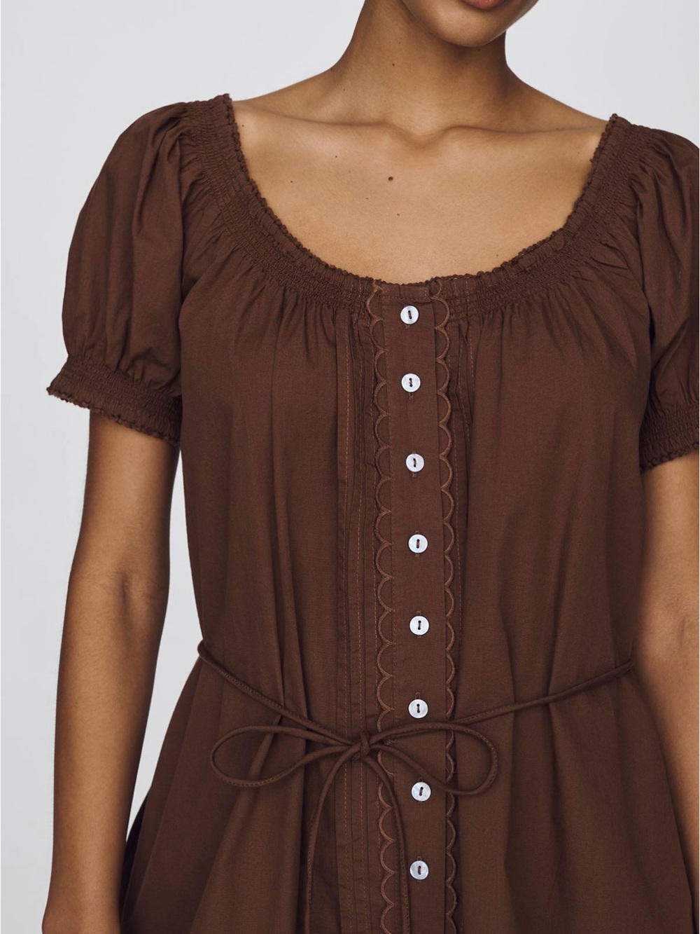 Damson Madder Jayne Mini Dress Brown - Picture 2 of 7
